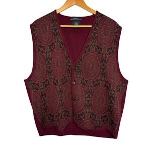 Vintage Generra Wool Blend Sweater Vest Italy Size L Grandpa 90s Preppy